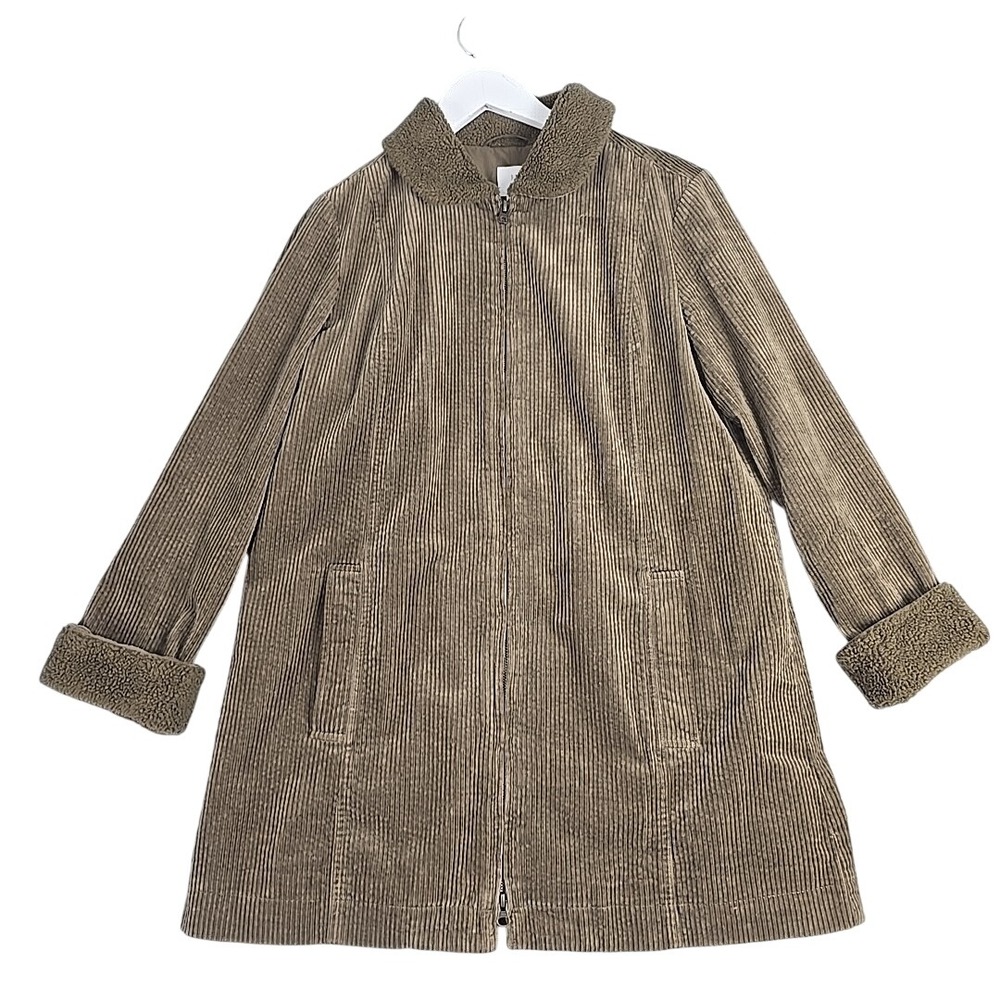 J. Jill‎ Womens Heritage Tumbled Cord Coat Small Brown Outdoors Gorpcore Chore